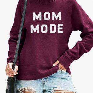 Mom Mode Maroon Heavy Long Sleeve Top Size L
